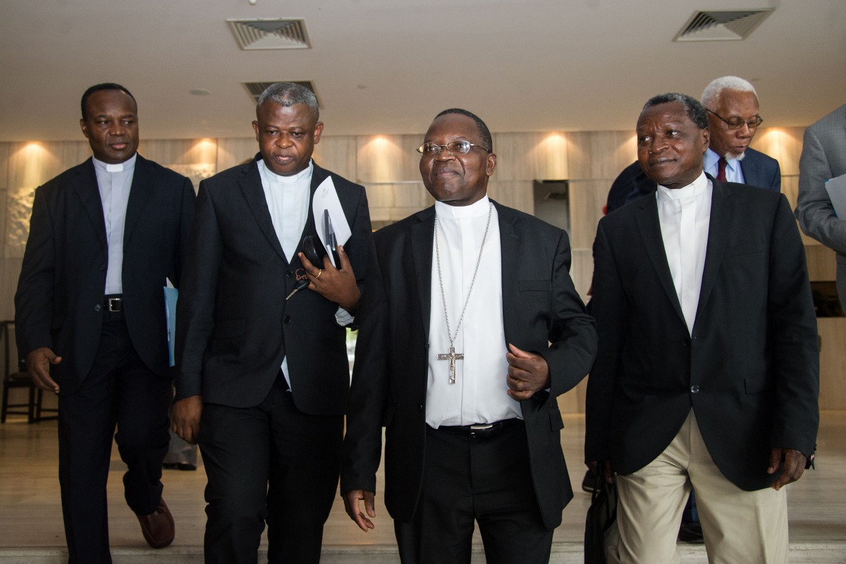 FILE PHOTO: Delegates and members of Congolese Episcopal conference arriving to meet United Nations Security Council members in Kinshasa to the Democratic Republic of Congo (AFP / Junior KANNAH)