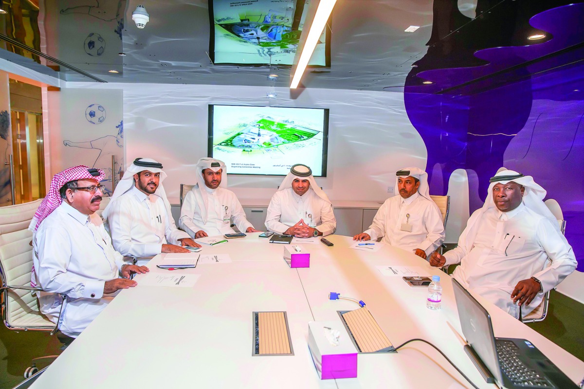 Officials discuss preparations for the National Sport Day celebrations.