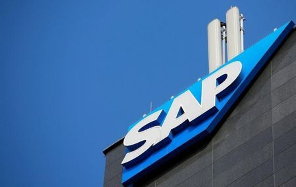The logo of German software group SAP is pictured in Vienna, Austria, July 25, 2016. REUTERS/Leonhard Foeger/File Photo.