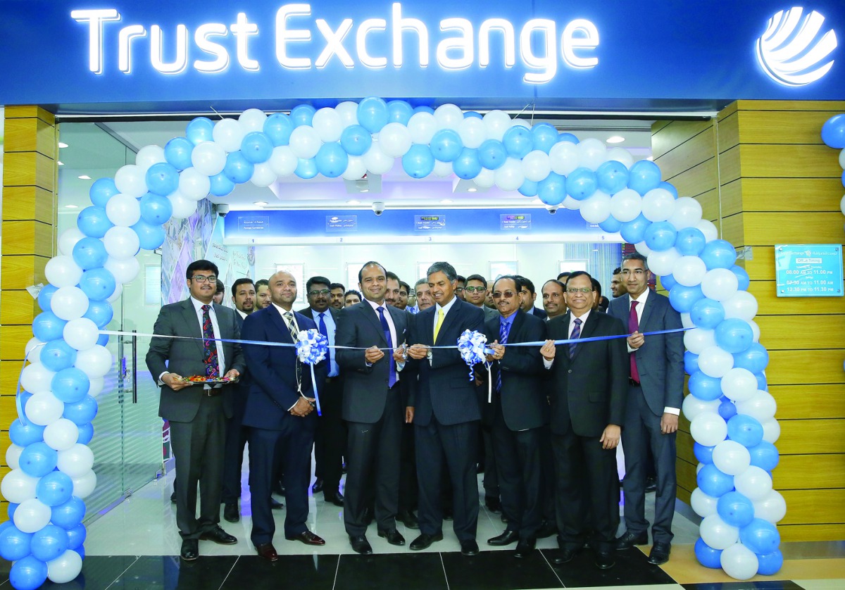 India's ambassador to Qatar, P Kumaran, and senior management members of Trust Exchange Company inaugurating the relocated showroom at Al Khor.