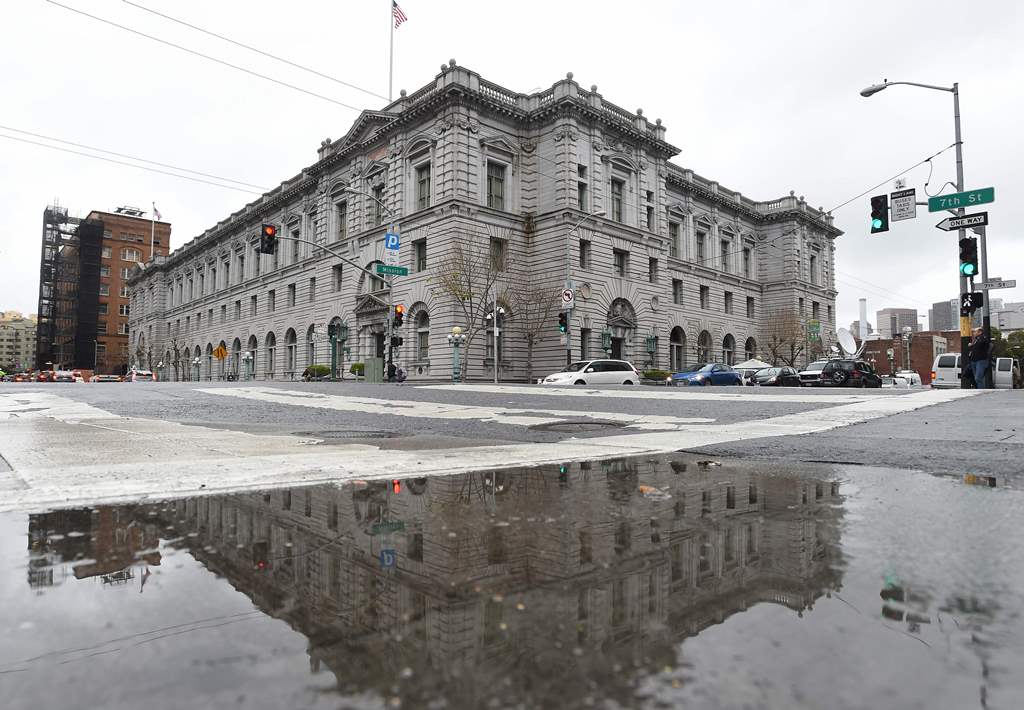The United States Court of Appeals for the Ninth Circuit building is seen February 6, 2017 in San Francisco, California, where on February 7, 2017, three federal judges will hear oral arguments in the challenge to US President Donald Trump's travel ban. A