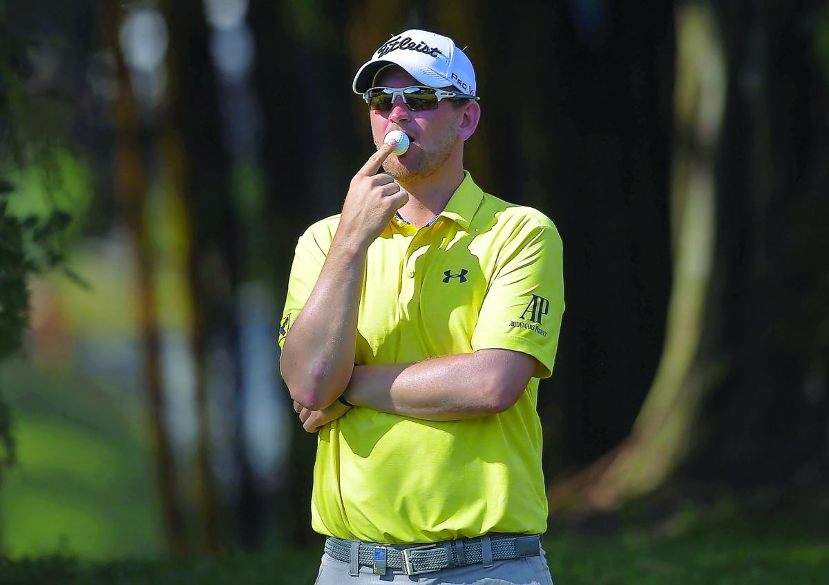 Bernd Wiesberger of Austria waits for his turn during the second round of the 2017 Maybank Malaysia Championship golf tournament at Saujana Golf and Country Club in Kuala Lumpur yesterday. 