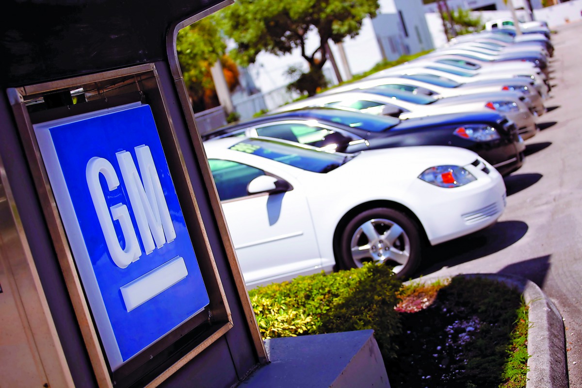 Chevrolet cars are seen at a GM dealership in Miami.