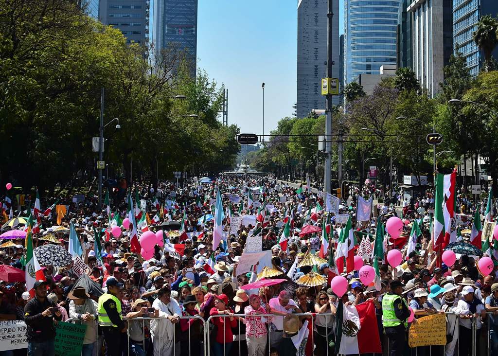 Thousands of Mexicans take part in an anti-Trump march in Mexico City, on February 12, 2017. Mexicans took to the streets against US President Donald Trump, hitting back at his anti-Mexican rhetoric and vows to make the country pay for his 