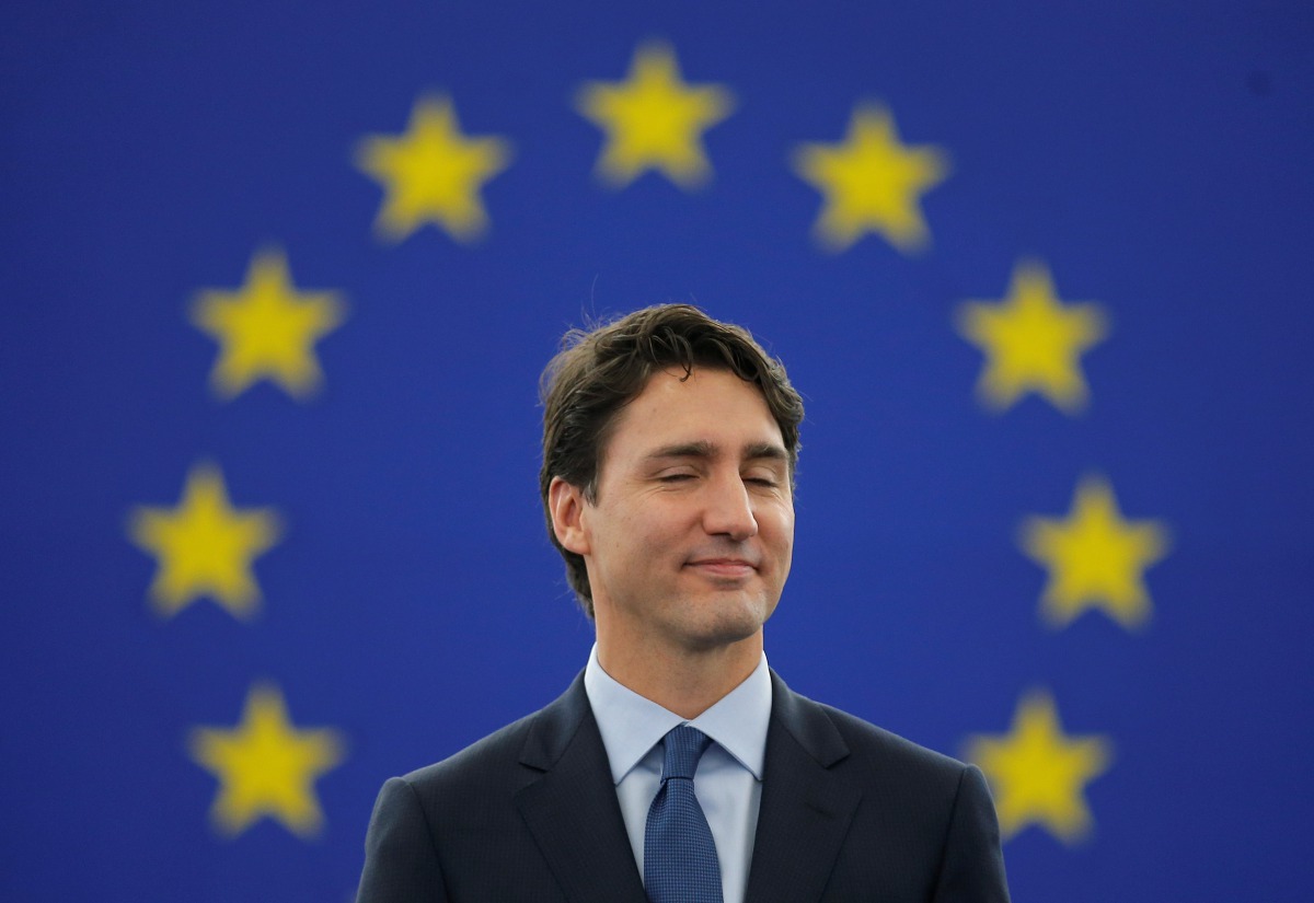 Canada's Prime Minister Justin Trudeau arrives to adress the European Parliament in Strasbourg, France, February 16, 2017. (REUTERS/Vincent Kessler)