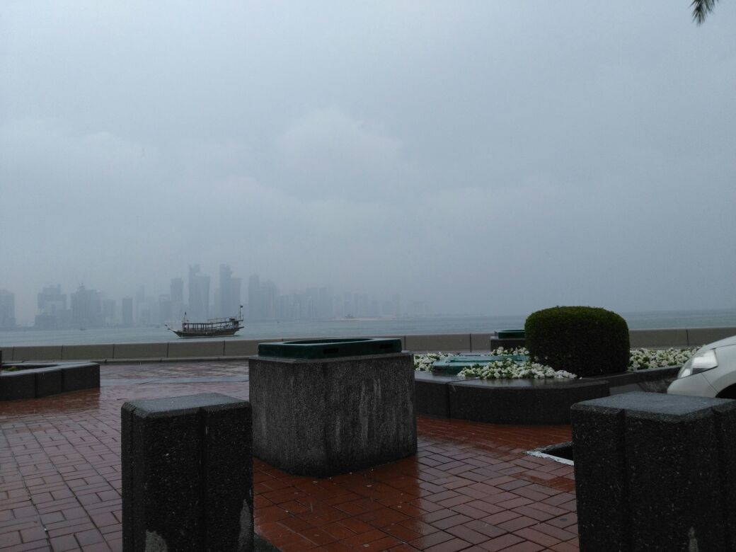 A view of Doha corniche this afternoon. Pic: Anisha Bijukumar