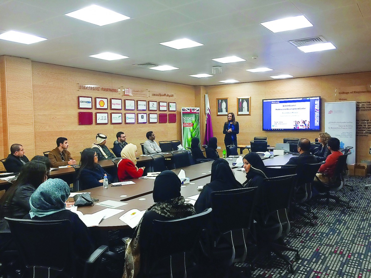 The workshop on 'Capacity Building for Researchers' organised by QU-CENG and the British Council.