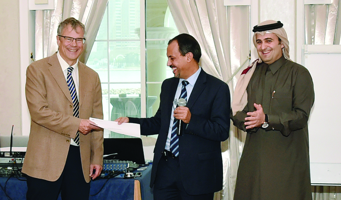 From left: QU Vice- President for Medical and Health Sciences and CMED Dean Dr Egon Toft, along with Dr Mohamed Ahmedna, and Dr Mohamad Diab.
