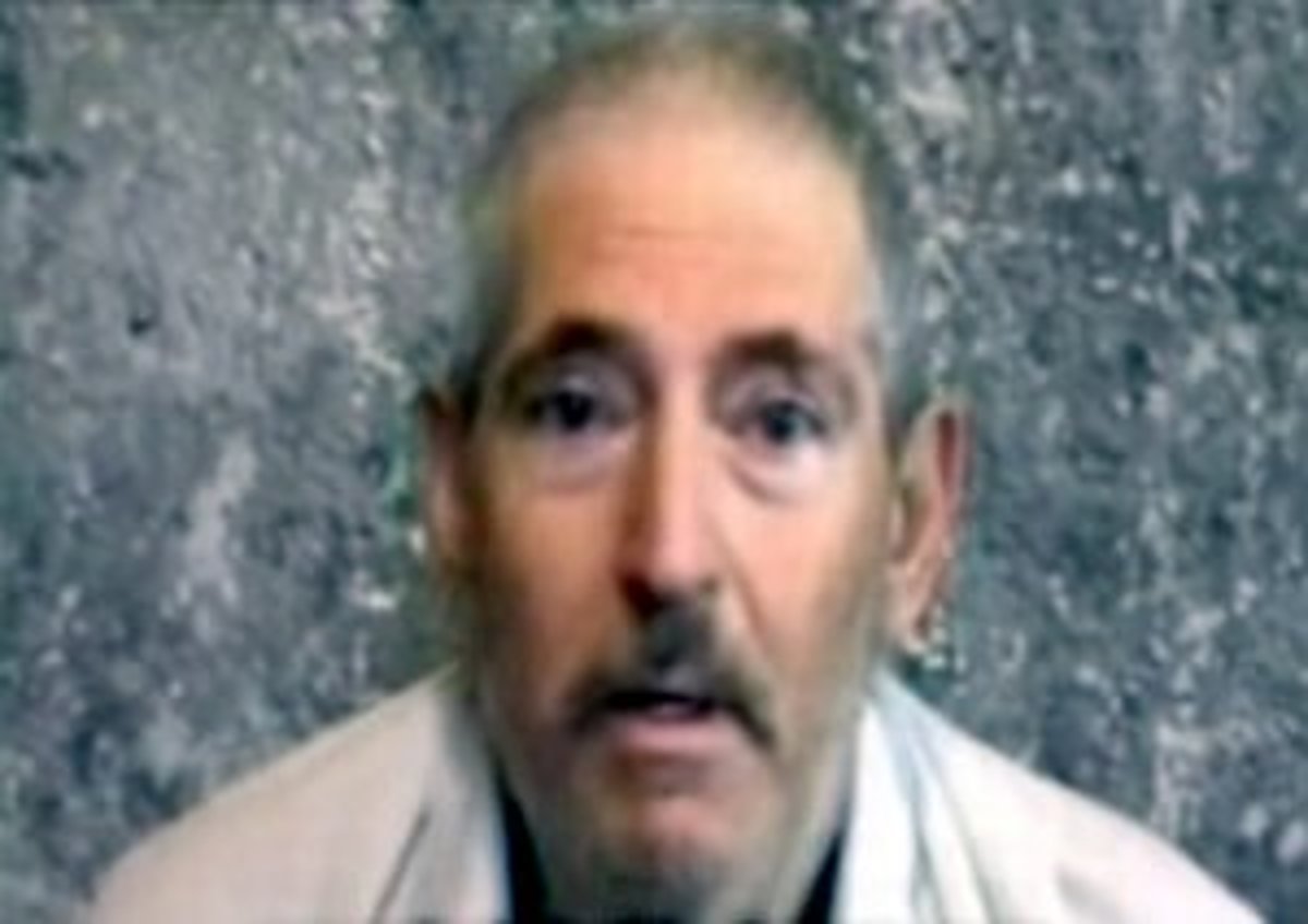 This is a screenshot of kidnapped Robert Levinson from a video sent to his family on December 9th, 2011