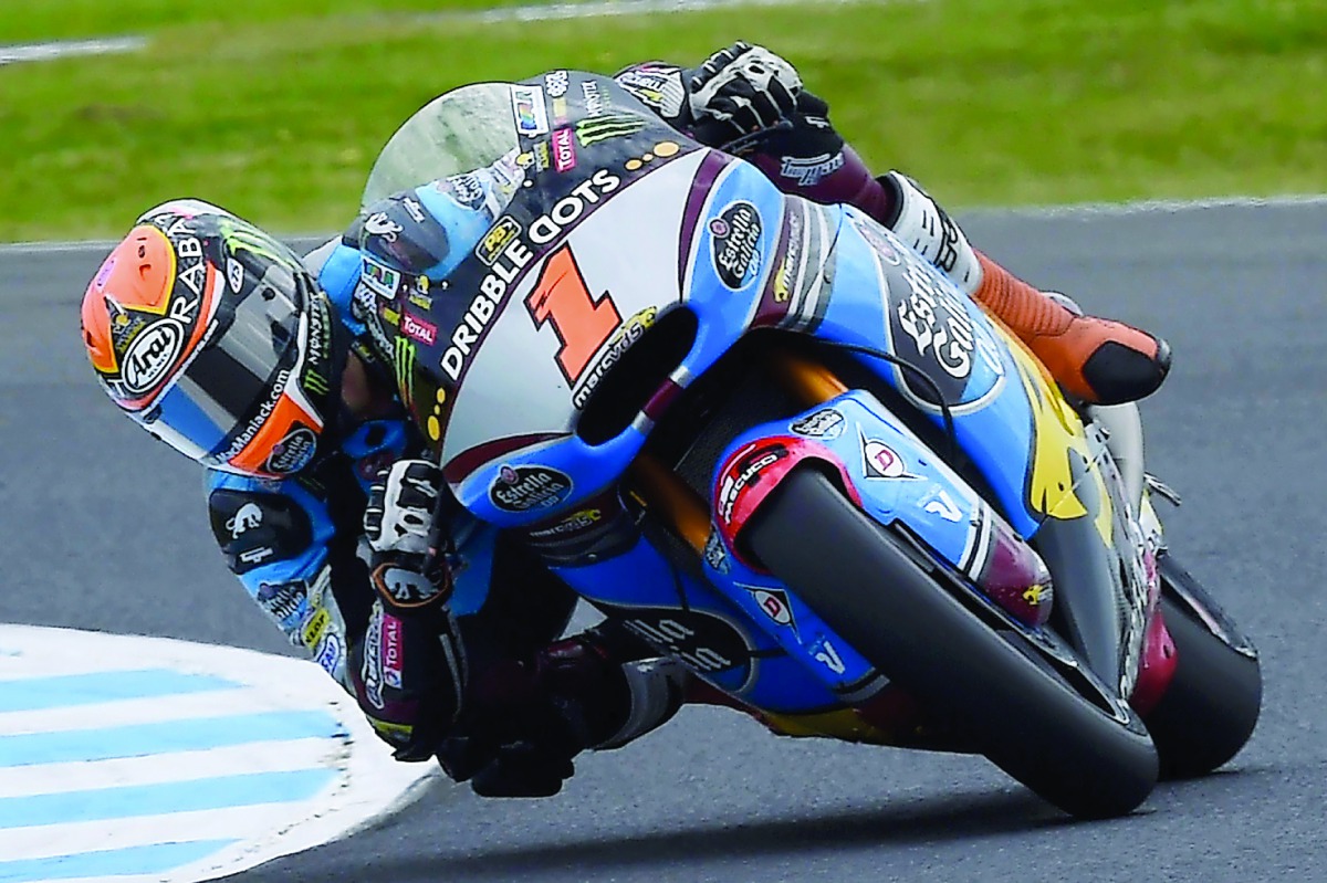 Team Estrella Galicia 0,0 Marc VDS rider Tito Rabat in action.