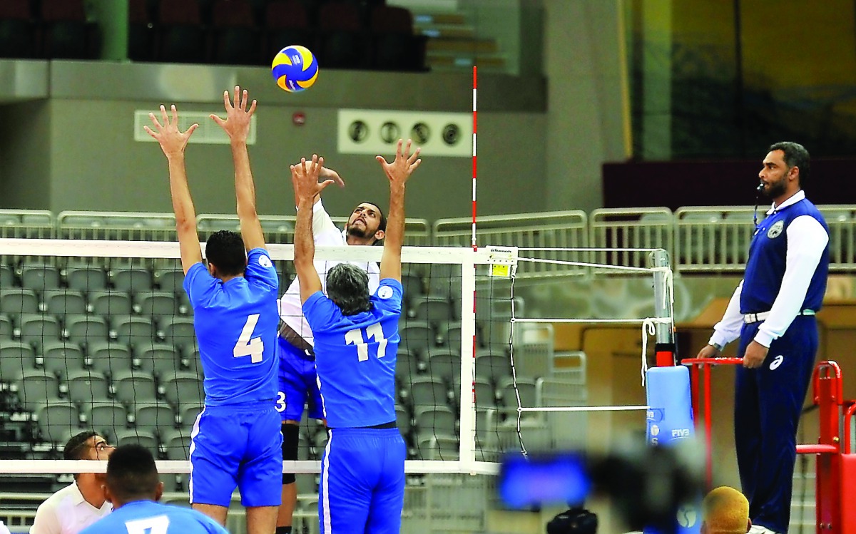 Action from the match between Saudi Arabia's Al Hilal KSA and Dar Kulaib club of Bahrain. Dar Kulaib won 25-20, 25-22, 20-25, 24-26, 15-10.
