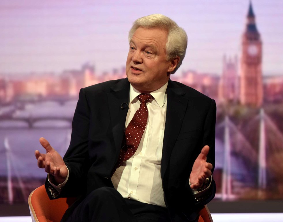 Britain's Secretary of State for Leaving the EU David Davis speaks on the Marr Show in London, March 12, 2017. Jeff Overs/BBC