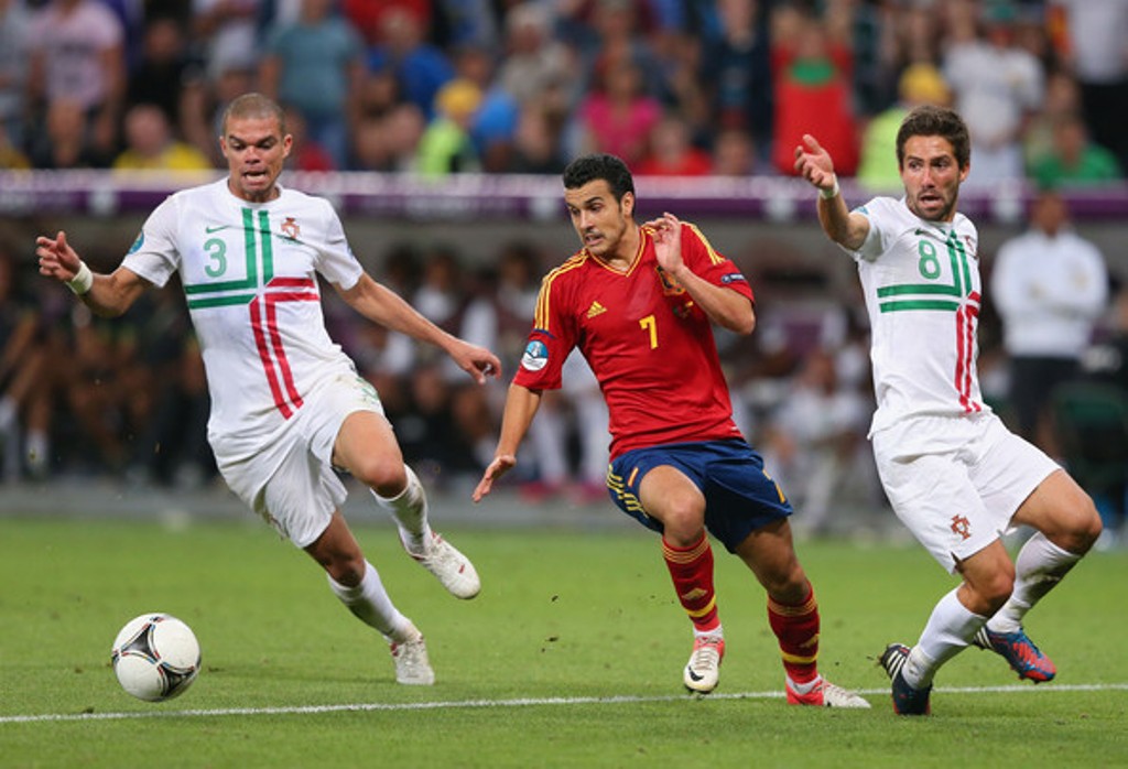 (File Photo) Pepe (L), Pedro (C) and Joao Moutinho (R)