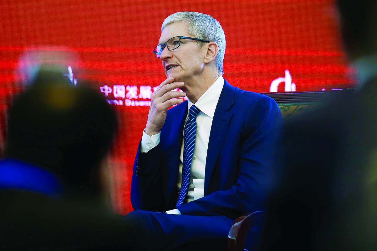 Apple CEO Tim Cook attends the China Development Forum in Beijing.
