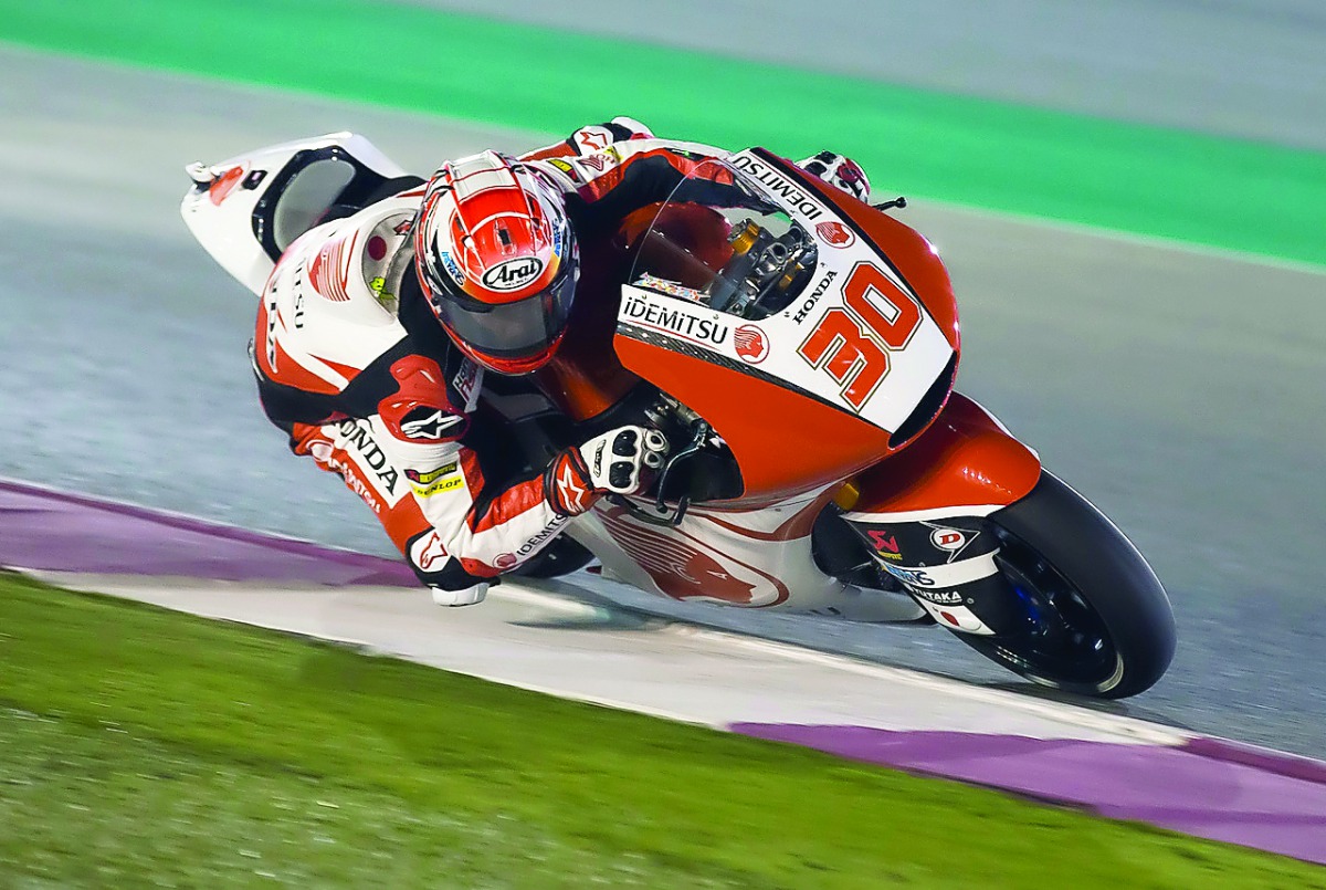 Takaaki Nakagami of Idemitsu Honda Team Asia in action during the final pre-season test at the Losail International Circuit on Saturday.