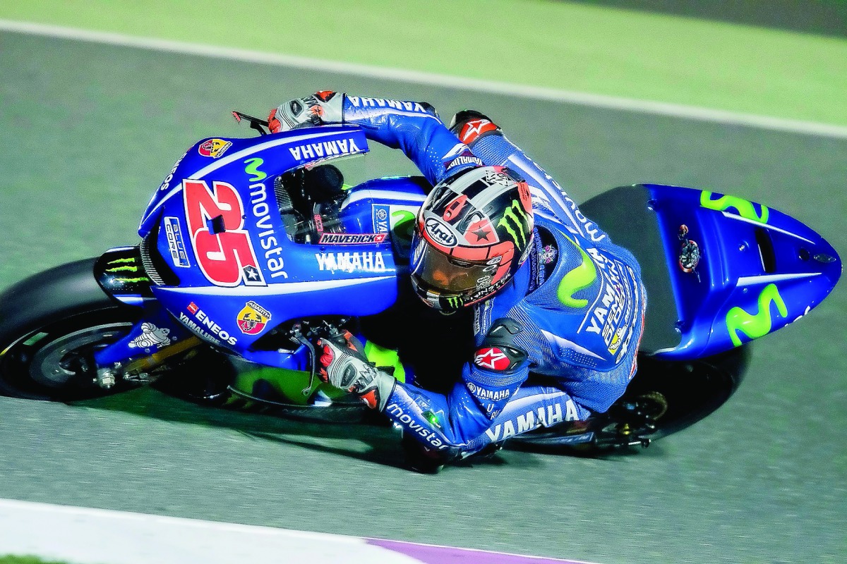 Maverick Vinales in action during the preseason test at Losail International Circuit in this file picture of March 14.