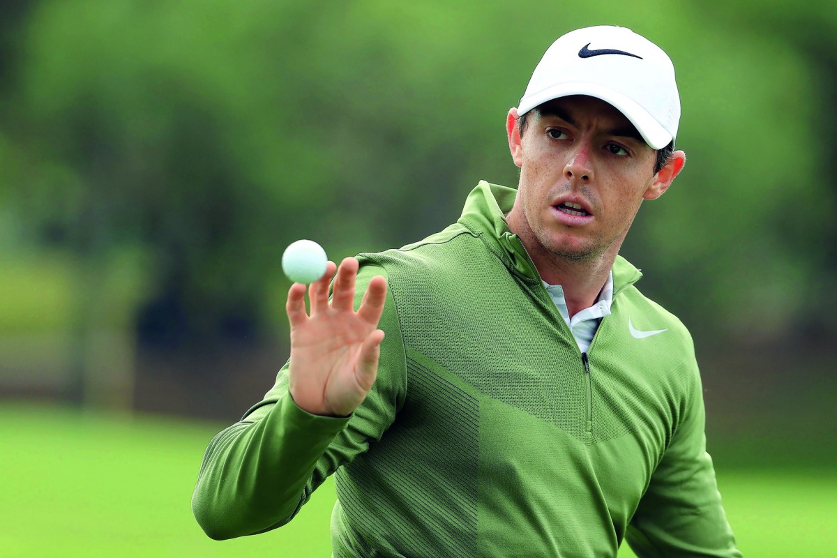 Rory McIlroy of Northern Ireland practises on the driving range prior to the first round of the World Golf Championships Dell Technologies Match Play at the Austin Country Club in Austin, Texas on Tuesday.