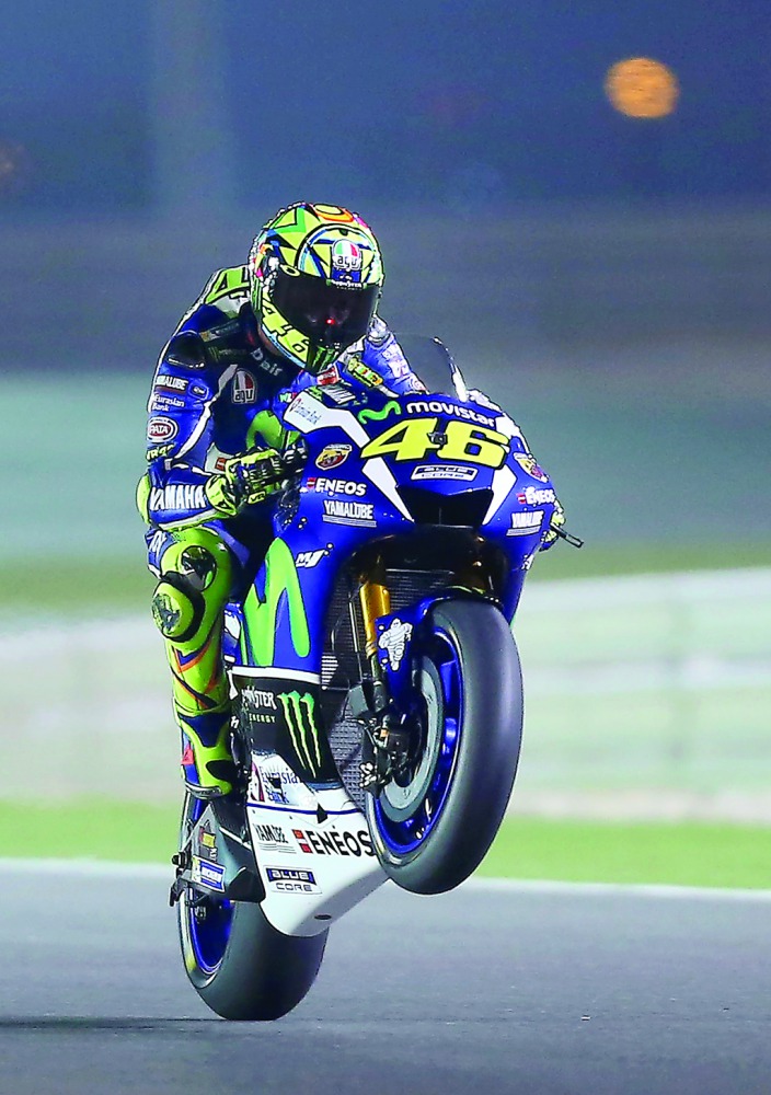 Valentino Rossi in action during the 2016 MotoGP Grand Prix of Qatar in this file photo.