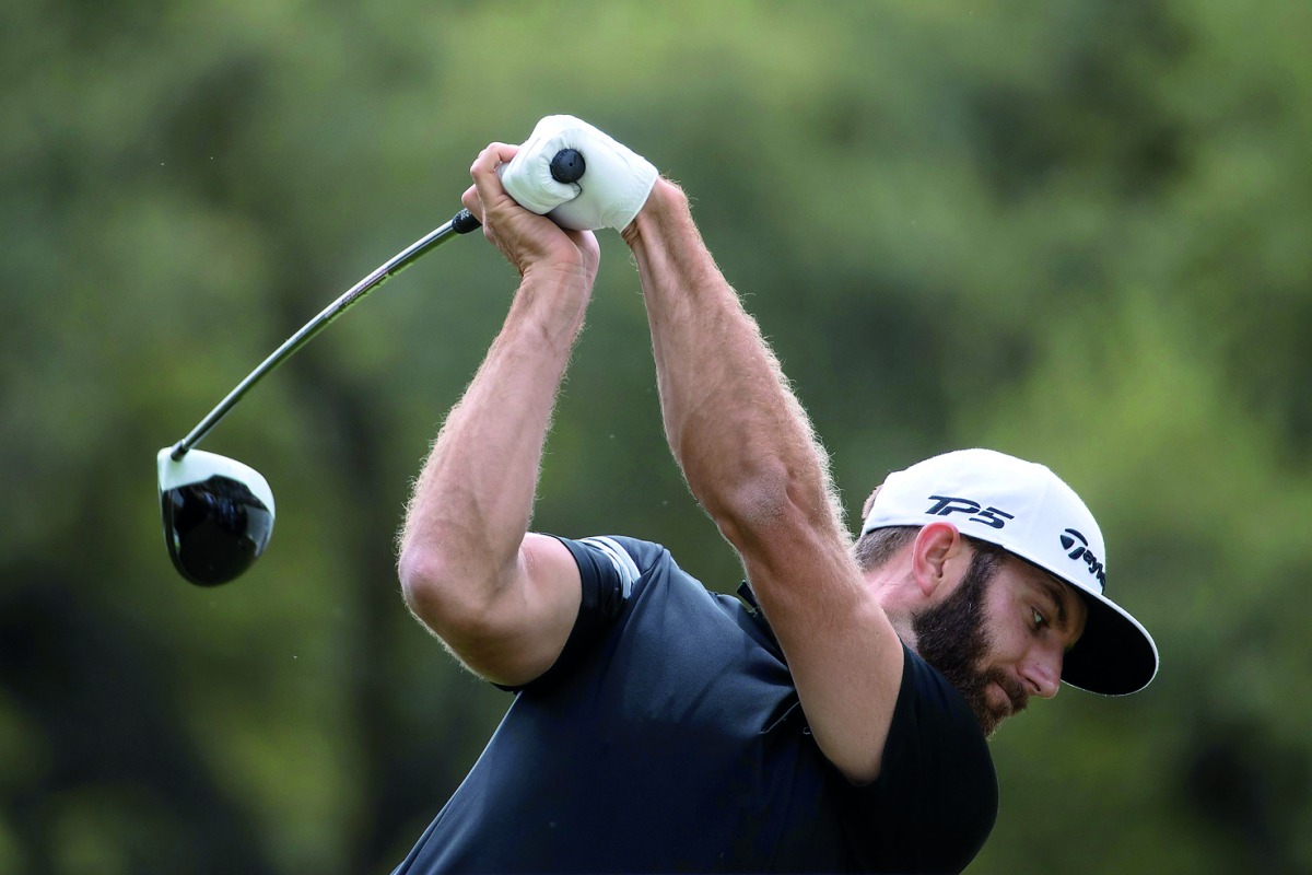 Dustin Johnson tees off during round one of the World Golf Championships-Dell Technologies Match Play in Austin, Texas on Wednesday.