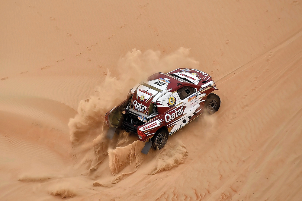 Qatar's Nasser Saleh Al Attiyah in action during a desert rally in this file photo. Al Attiyah will be aiming for a third victory at the Abu Dhabi Desert Challenge.

