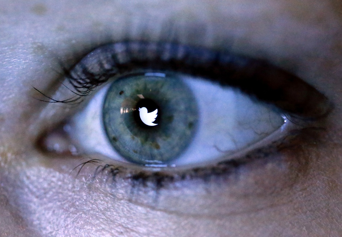 An illustration picture shows the Twitter logo reflected in the eye of a woman in Berlin, November 7, 2013 (REUTERS / Fabrizio Bensch) 
