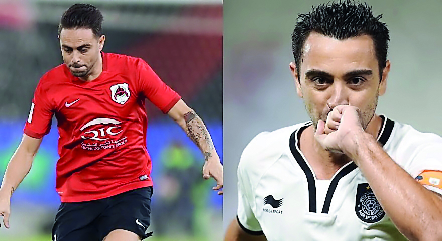 Al Rayyan's Sergio Garcia (left) and Al Sadd’s captain Xavi Hernandez are looking to play key roles for their teams in the highly-anticipated Qatar Clasico match on Sunday. 
