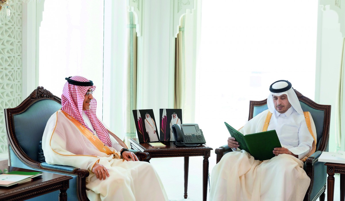 Prime Minister and Interior Minister H E  Sheikh Abdullah bin Nasser bin Khalifa Al Thani has received a written message from Prince Mohammed bin Nayef bin Abdulaziz Al Saud, Crown Prince, Deputy Prime Minister and Minister of Interior of the Kingdom of S