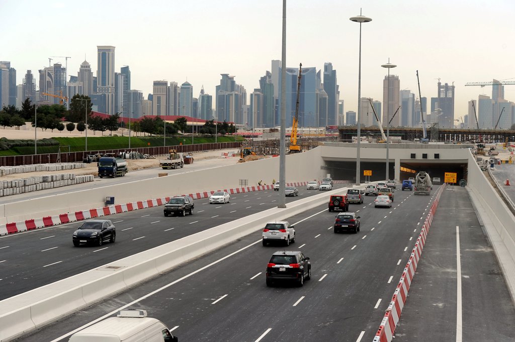The main tunnel in Onaiza Interchange. Abdul Basit © The Peninsula