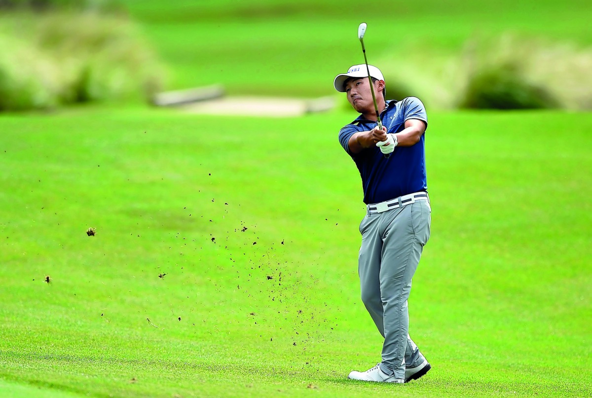 South Korea's Kang Sung-hoon in action during the Shell Houston Open at the Golf Club of Houston on Saturday.