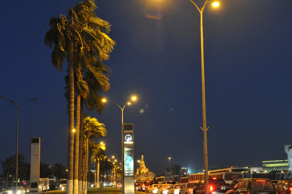 (File Photo) Wind and dust swirl around Doha, picture taken from the Corniche. October 11, 2015. Photo by Kammutty VP
