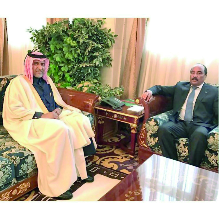 President of Mauritania, Mohamed Ould Abdel Aziz, with Chairman of Qatar Charity (QC), Sheikh Hamad bin Nasser bin Jassem Al Thani at the Presidential Palace in Nouakchott.