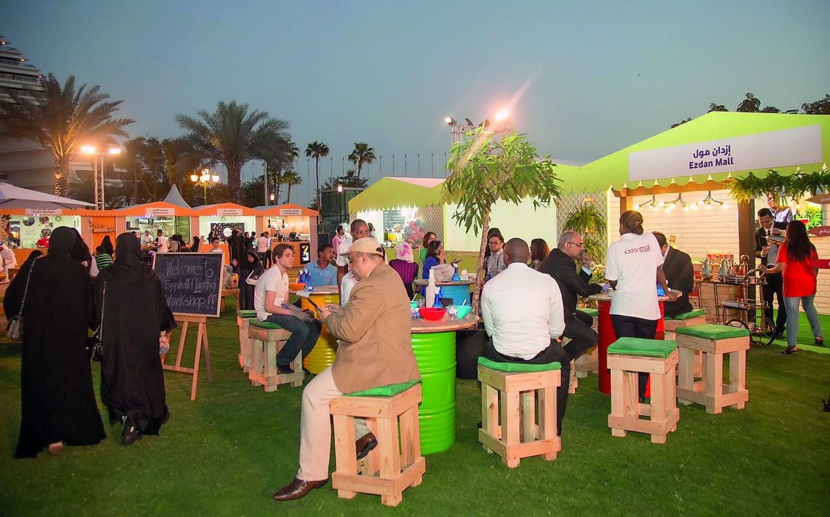 Visitors at the Ezdan Mall pavilion at the food festival.