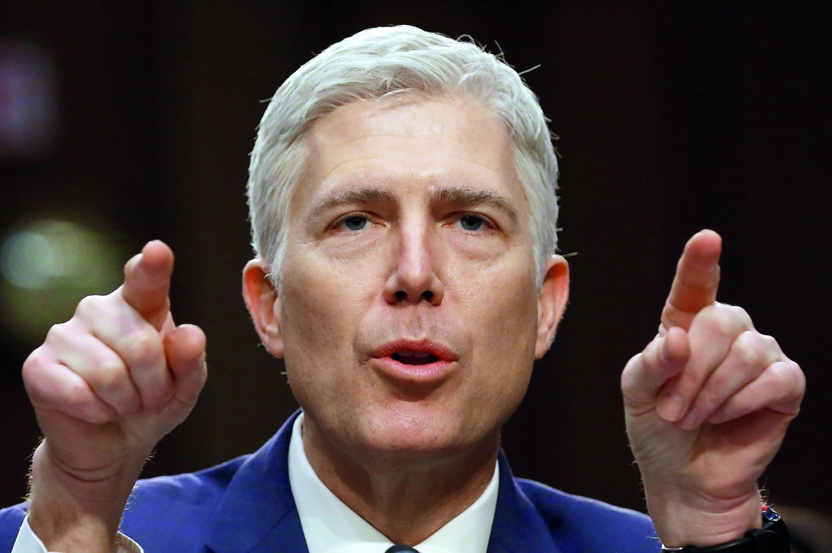 FILE PHOTO: US Supreme Court nominee judge Neil Gorsuch testifies during a third day of his Senate Judiciary Committee confirmation hearing on Capitol Hill in Washington, March 22, 2017. Reuters/Jonathan Ernst