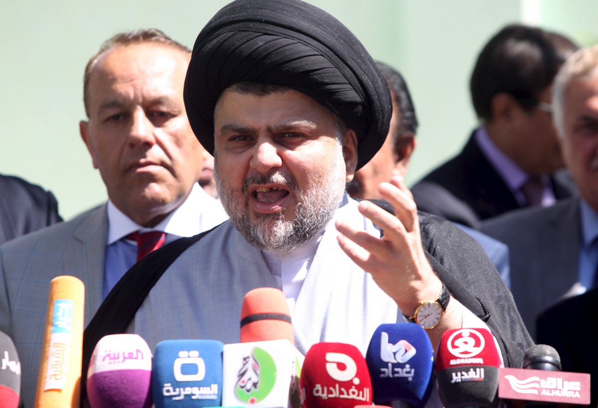 FILE PHOTO: Prominent Iraqi cleric Moqtada al-Sadr speaks during news conference in Najaf, south of Baghdad, March 22, 2016 (REUTERS / Alaa Al-Marjani) 