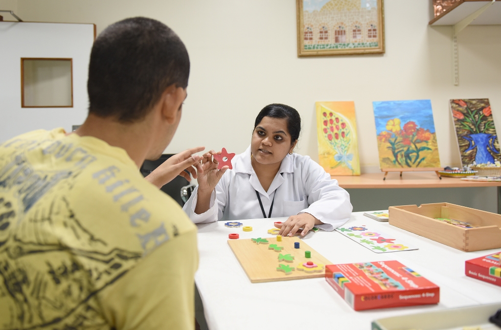 A day care patient is seen during an interactive session.