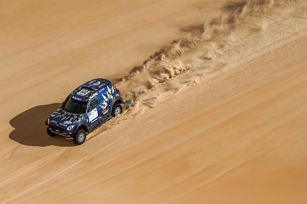 Qatari driver Mohamed Abu Issa in action on his X-Raid Mini during the 2017 Dakar Rally in this file photo.