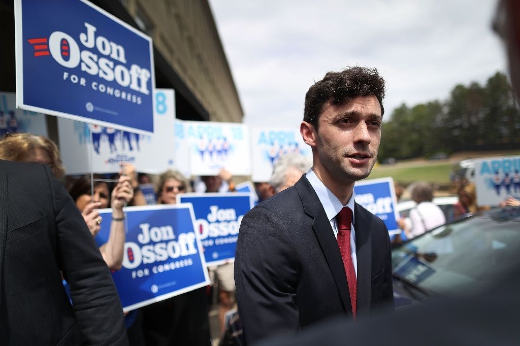 Democrat Jon Ossoff, a former congressional aide, is hoping to wrest away a congressional seat held by Republicans since the 1970s when Georgia's 6th District votes in a special election on Tuesday (AFP Photo/JOE RAEDLE).