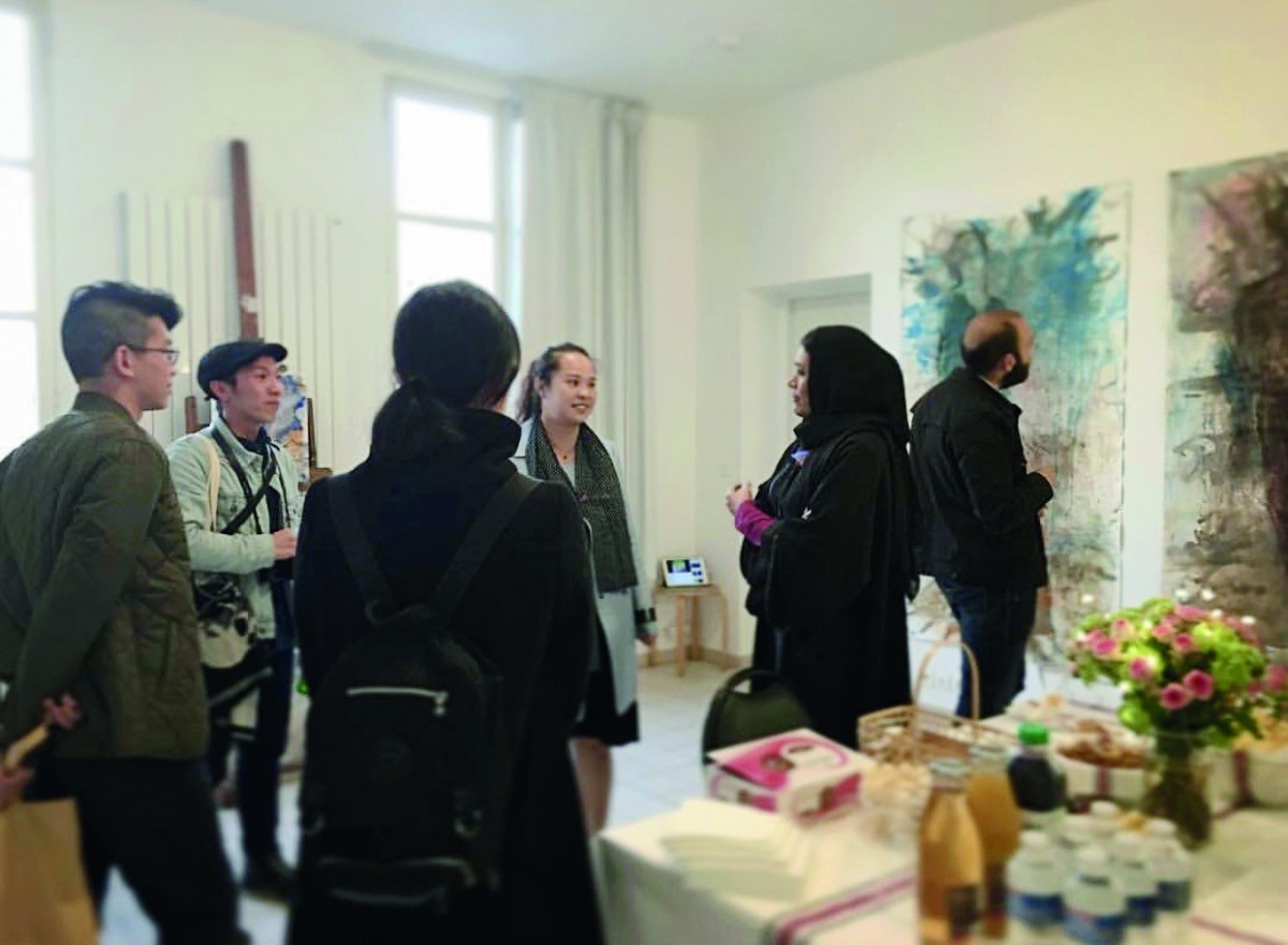 Visitors at the studio.