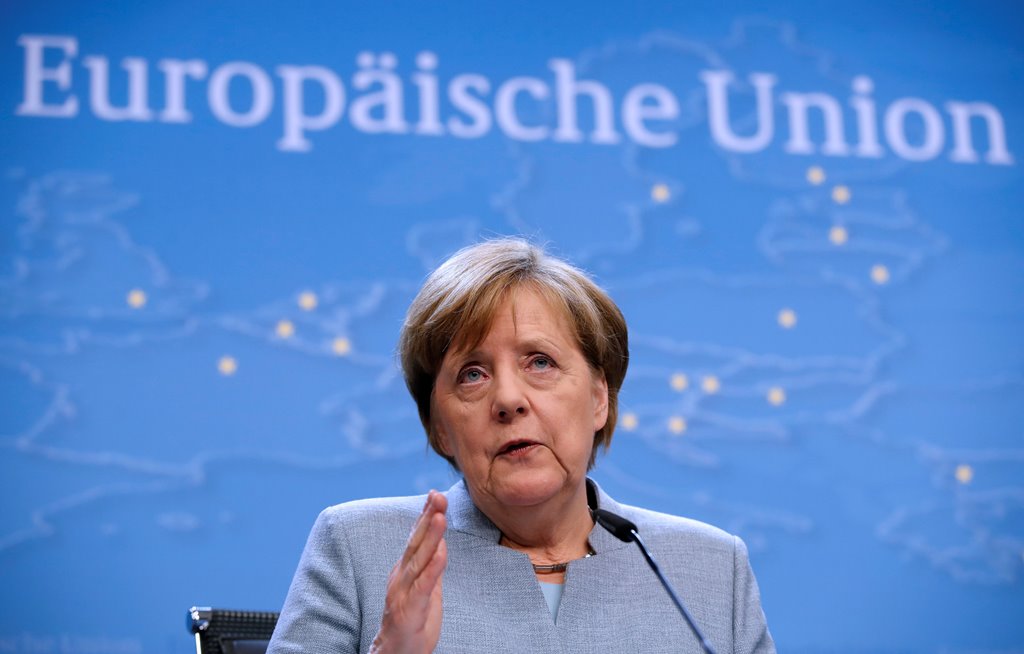German Chancellor Angela Merkel attends a news conference after the EU summit in Brussels, Belgium, April 29, 2017. REUTERS/Christian Hartmann
