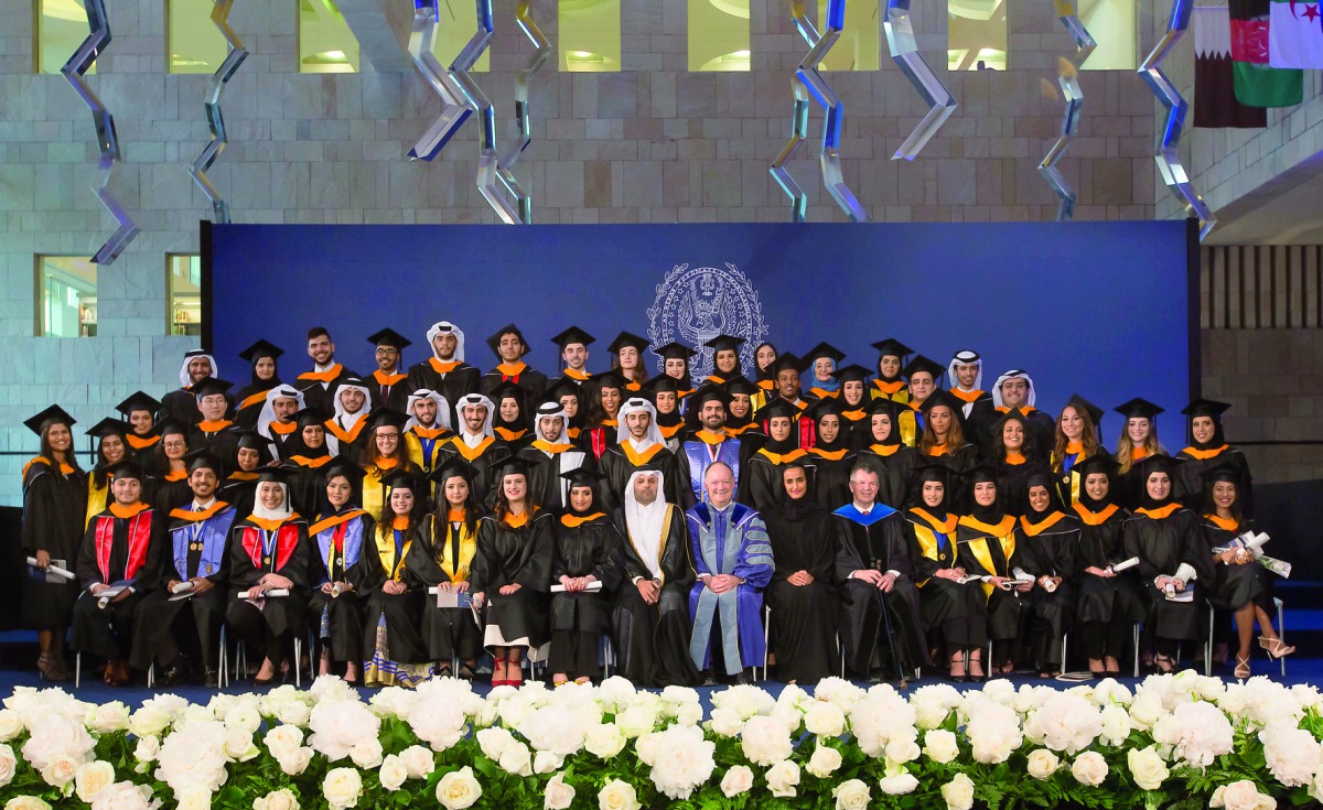 H E Sheikha Hind bint Hamad bin Khalifa Al Thani, CEO of Qatar Foundation; H E Sheikh Dr Abdulla bin Ali Al Thani, a member of Georgetown University’s board of directors and adviser to the Emiri Diwan; and President of Georgetown University, John J. DeGio