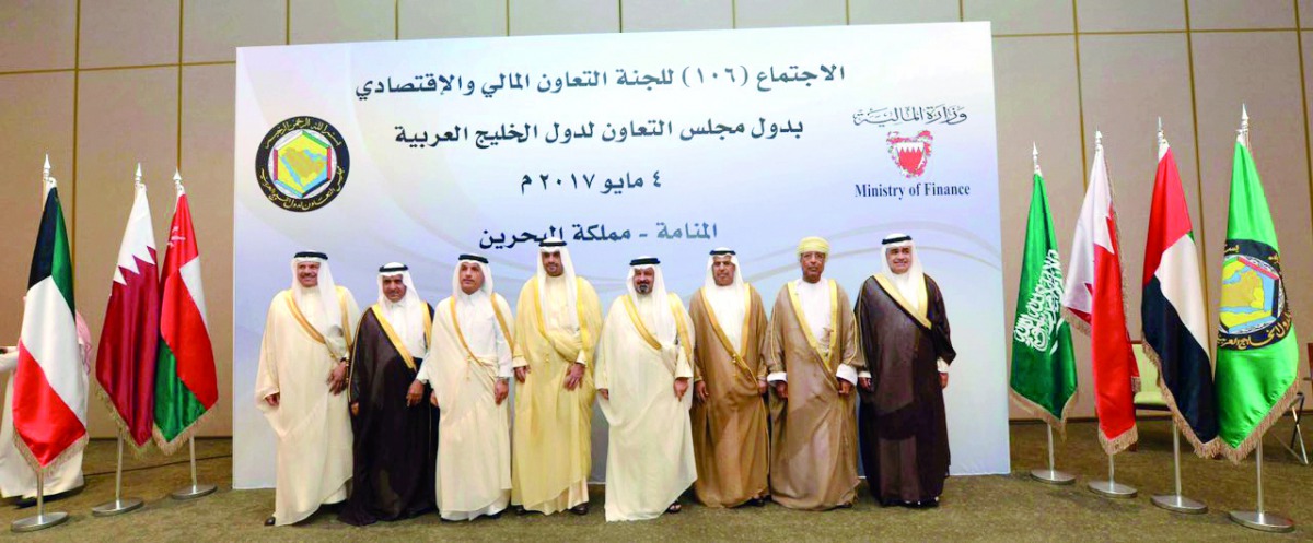 Minister of Finance, H E Ali Shareef Al Emadi, at the 106th meeting of the Committee for Financial and Economic Cooperation of GCC for Arab States in Manama.
