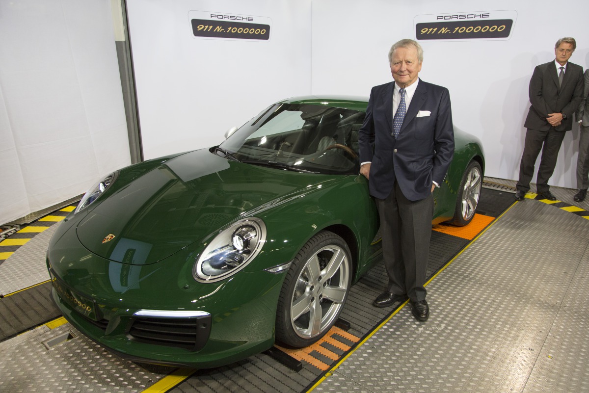 Dr. Wolfgang Porsche, Chairman of the Supervisory Board Porsche AG. with the one-millionth Porsche 911