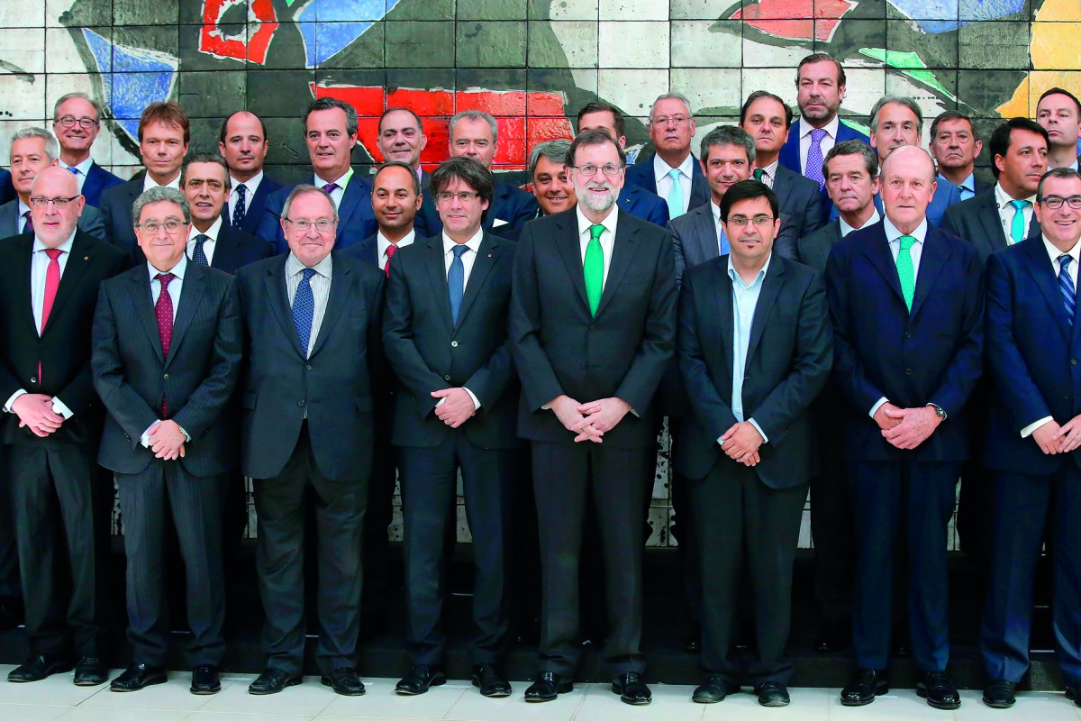  Catalonia Secretary of Business and Enterprise Jordi Baiget, Spain Government delegate in Catalonia Enric Millo, President of Barcelona's Fair Josep Lluis Bonet i Ferrer, President of the Catalan Government Carles Puigdemont, Spanish Prime Minister Maria