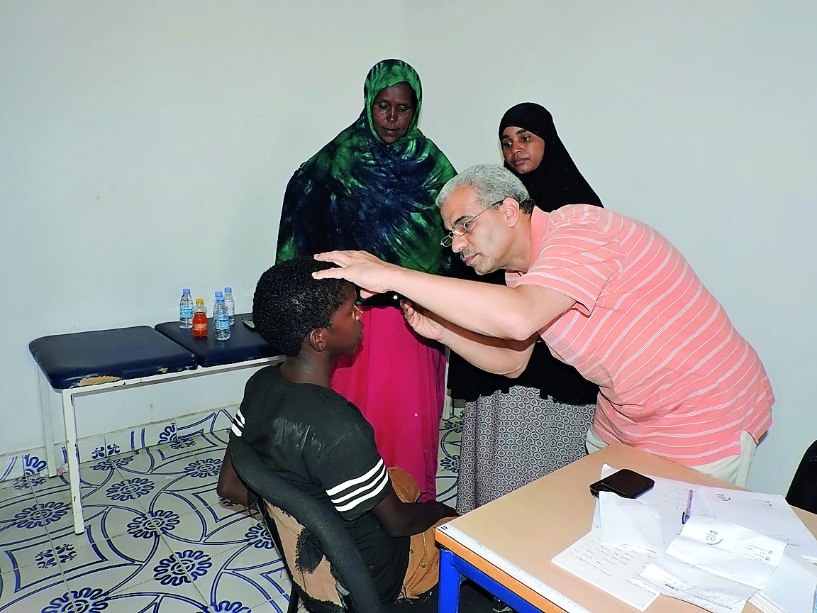 A Somali child's eyes being examined as part of the Initiative in Somalia.