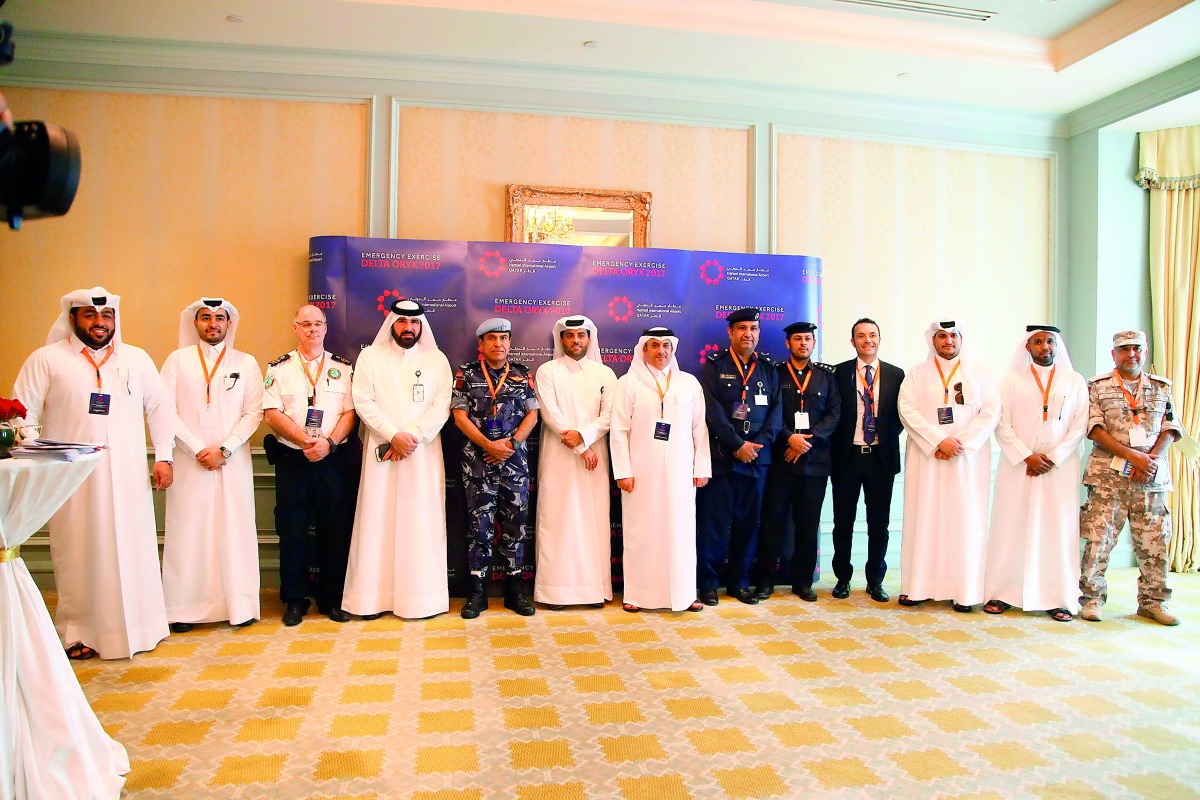Officials from HIA and other government agencies during the emergency exercise.