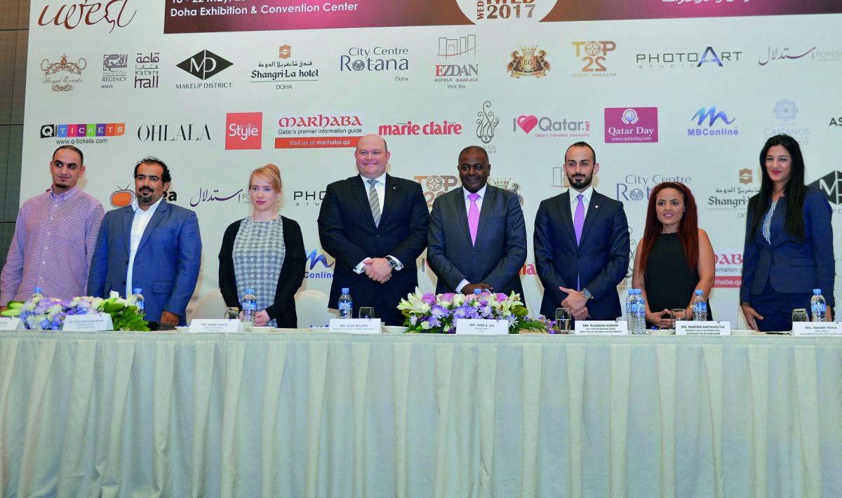From Left: Radi Sbitan, Top 22 Beauty Magazine; Islam Samir Allam Farahat, Regency Fleets Sales Executive; Isabel Doyle, Makeup District Supervisor; Alex Willats, Shangri La Doha General Manager; Hadi Ali, Qatar Expo CEO; Rudolph Karam, City Center Rotana