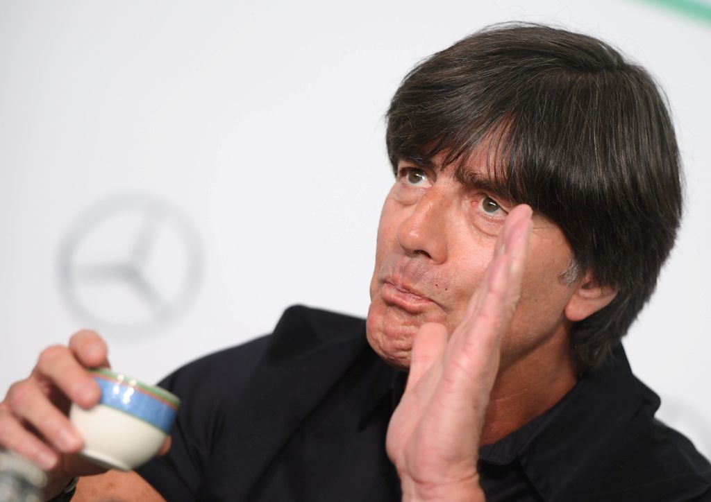 Joachim Loew, head coach of the German national football team, gives a press conference on May 17, 2017 at the headquarters of the German Football Federation (DFB) in Frankfurt am Main to name his new squad for the Confederations Cup. Germany OUT.  AFP / 