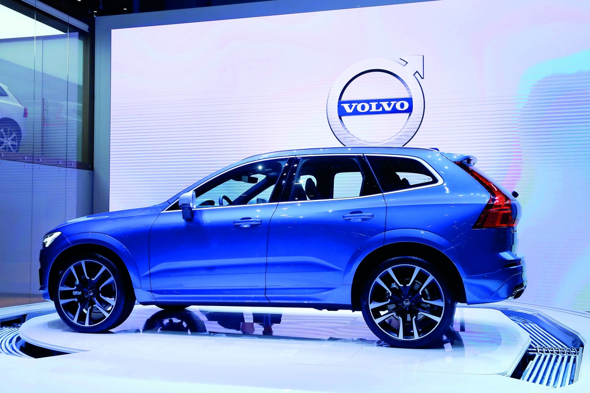 The new Volvo XC60 car on display during the 87th International Motor Show at Palexpo in Geneva.