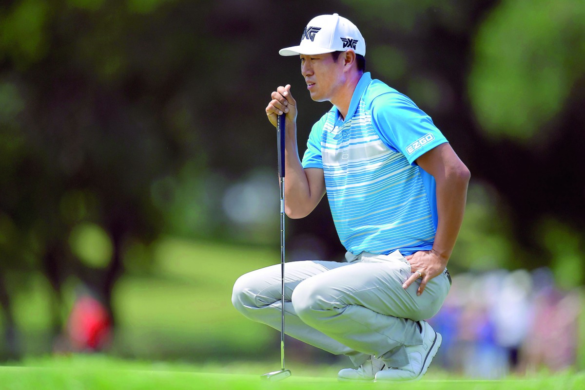 James Hahn lines up a putt on the 14th green during Round 3 of the AT&T Byron Nelson at the TPC Four Seasons Resort Las Colinas on Saturday in Irving, Texas.