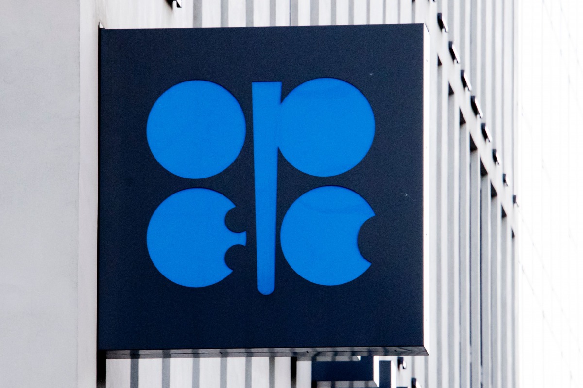 Logo of OPEC at the OPEC headquarters in Vienna. (AFP / JOE KLAMAR)